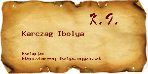 Karczag Ibolya névjegykártya