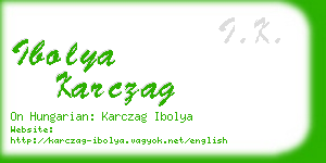 ibolya karczag business card